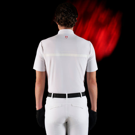 Equestro Equestro Ridertechnology Men's Competition Polo Shirt Short Sleeves And Zip