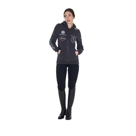 Equestro Women's 2024 Design Multi-Logo Hoodie #colour_grey