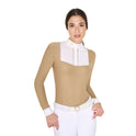 Women's slim fit polo shirt with pleated cotton