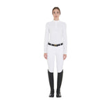 Equestro Women's Competition Polo Shirt In Technical And Mesh Fabric