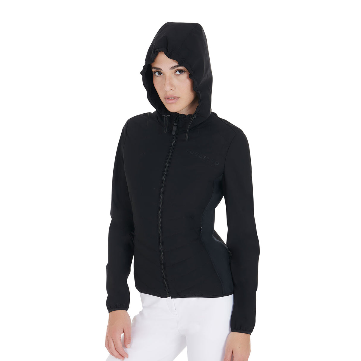 Women's down jacket in technical blend