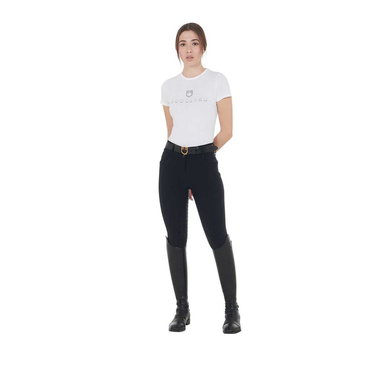 Equestro Women's High-Waisted Full Grip Breeches