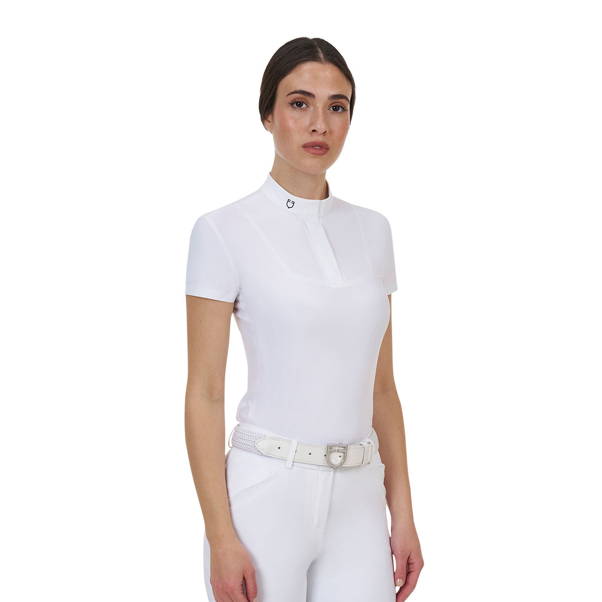 Equestro Ridertechnology women's competition polo shirt short sleeves and buttons
