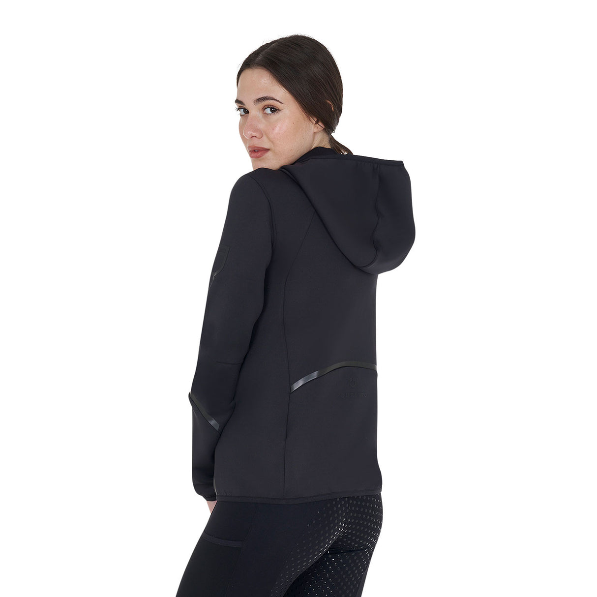 Women's technical sweatshirt in jersey with zip
