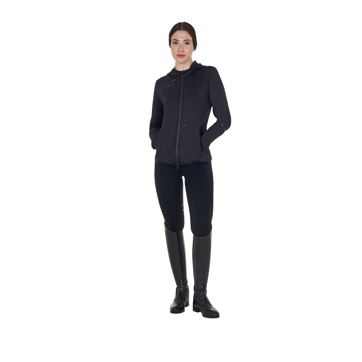 Women's technical sweatshirt in jersey with zip