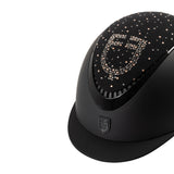 Equestro Matt Helmet With Narrow Visor And Rhinestone Logo Homologation En 1384-2023