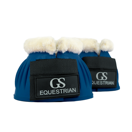 GS Equestrian Fleece Trim Bell Boots #colour_blue