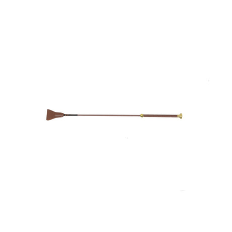 Hy Equestrian Faux Leatherriding Whip Brown/gold
