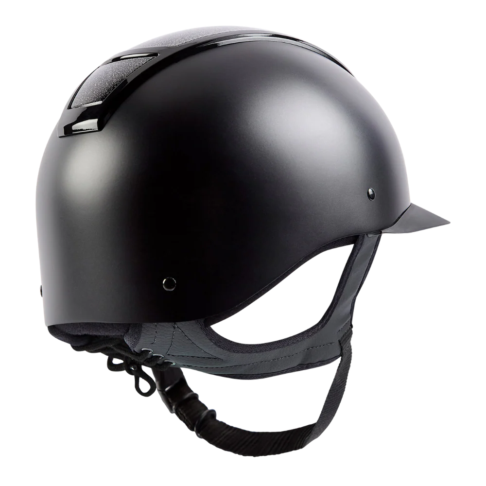 Champion Insight Glitter Oval Standard Peak Riding Hat #colour_matt-black-sparkle-black