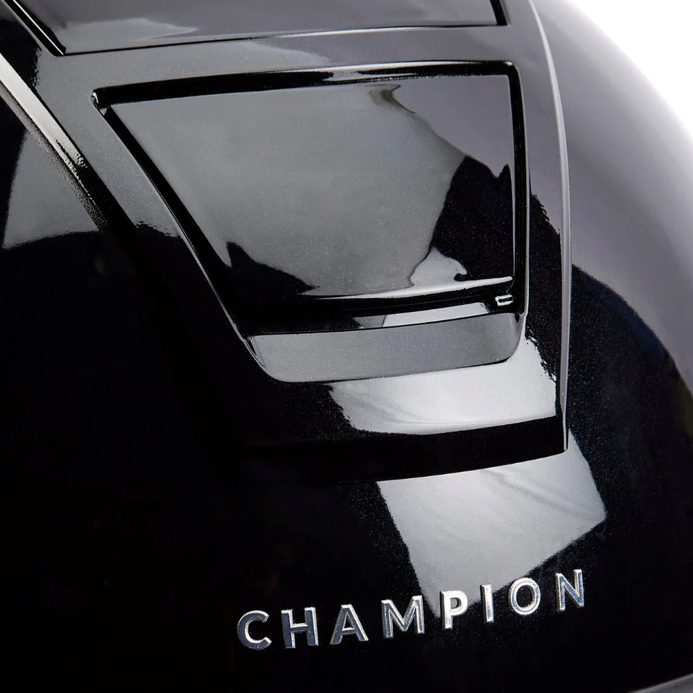Champion Insight Round Wide Peak Riding Hat #colour_metallic-black