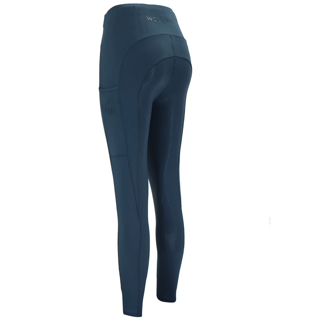 Woof Wear Ladies Full Seat Riding Tights #colour_petrol-blue