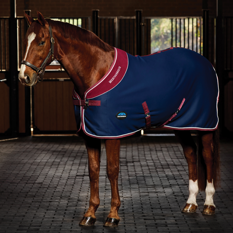 Weatherbeeta Opulence Show Sheet Standard Neck #colour_navy-burgundy