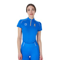 Equestro Women's Training Polo Shirt With Italian Flag Zip Equestro X Fise