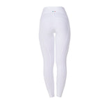Equestro Women's Slim Fit Full Grip Leggings Equestro X Fise #colour_white