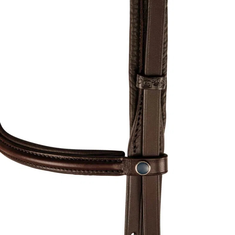 Stubben Leitrim Hanoverian Noseband with Slide/Lock Snaffle Bridle #colour_ebony-ebony