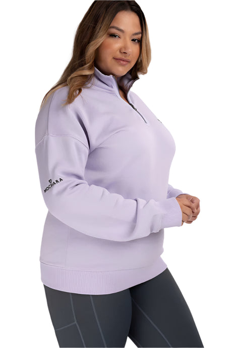 Mochara Half Zip Sweatshirt 
#colour_lilac