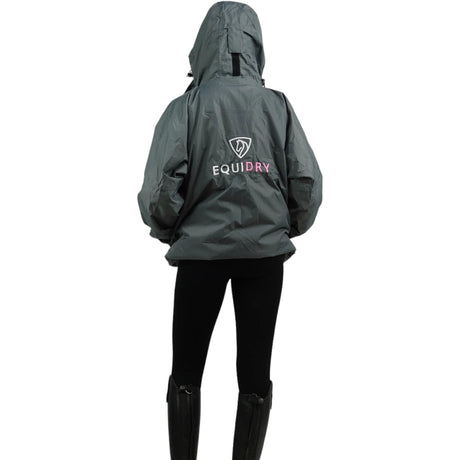 EQUIDRY Women's Thin Fleece Shortie #colour_grey-penelope-pink
