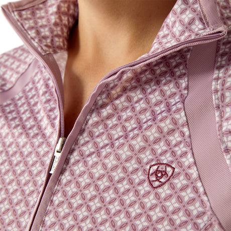 Ariat Women's Sunstopper 3.0 1/4 Zip Baselayer #colour_lavender-mist-tile