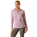 Ariat Women's Sunstopper 3.0 1/4 Zip Baselayer #colour_lavender-mist-tile