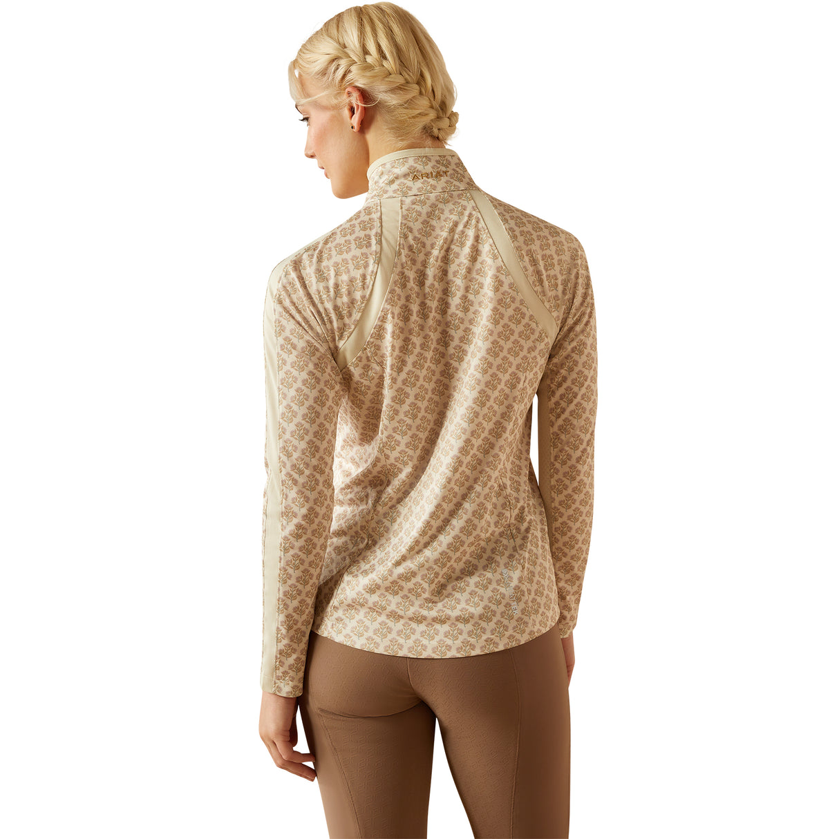 Ariat Women's Sunstopper 3.0 1/4 Zip Baselayer #colour_almond-milk