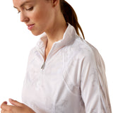 Ariat Women's Sunstopper 3.0 1/4 Zip Baselayer #colour_white-mirage-print