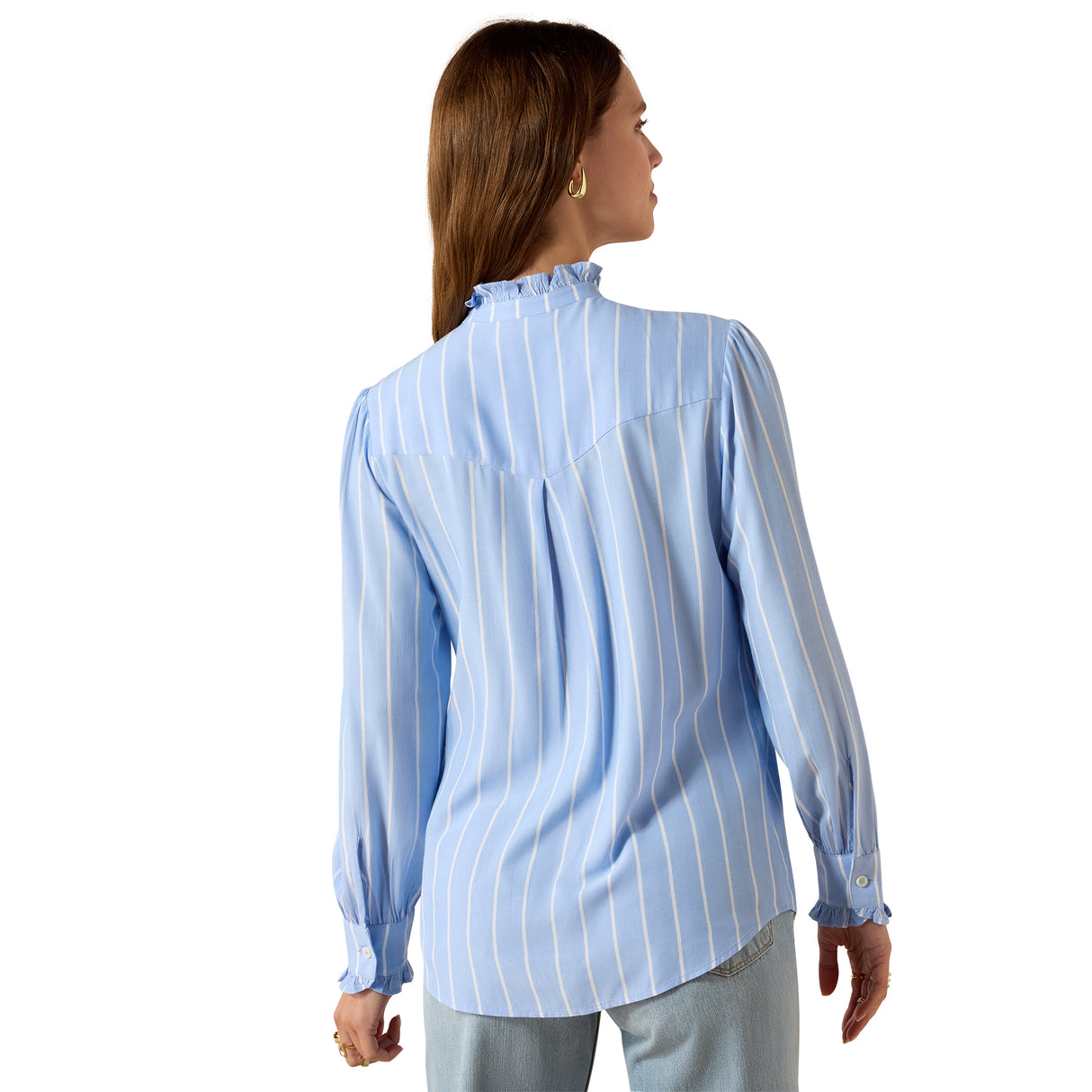 Ariat Women's Cricklade Blouse #colour_pacific-blue-stripe