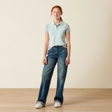 Ariat Youth Taryn Polo Shirt #colour_starlight-blue-heather-grey