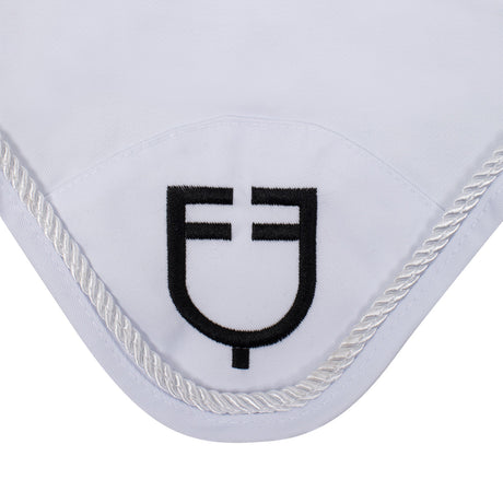 Equestro Fly Veil In Cotton With Central Logo #colour_white