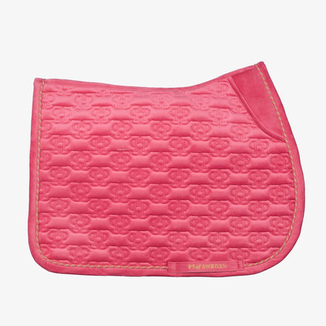 PS of Sweden Velvet Monogram Jump Saddle Pad #colour_scarlet-pink