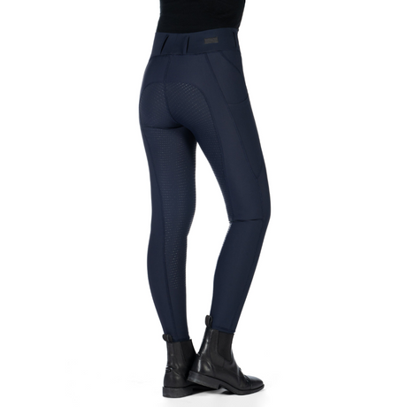 HKM Children's Silicone Full Seat Riding Leggings -Jil High Waist- #colour_deep-blue