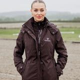 EQUIDRY Women's Bronte Riding Coat with Removable Hood #colour_brown