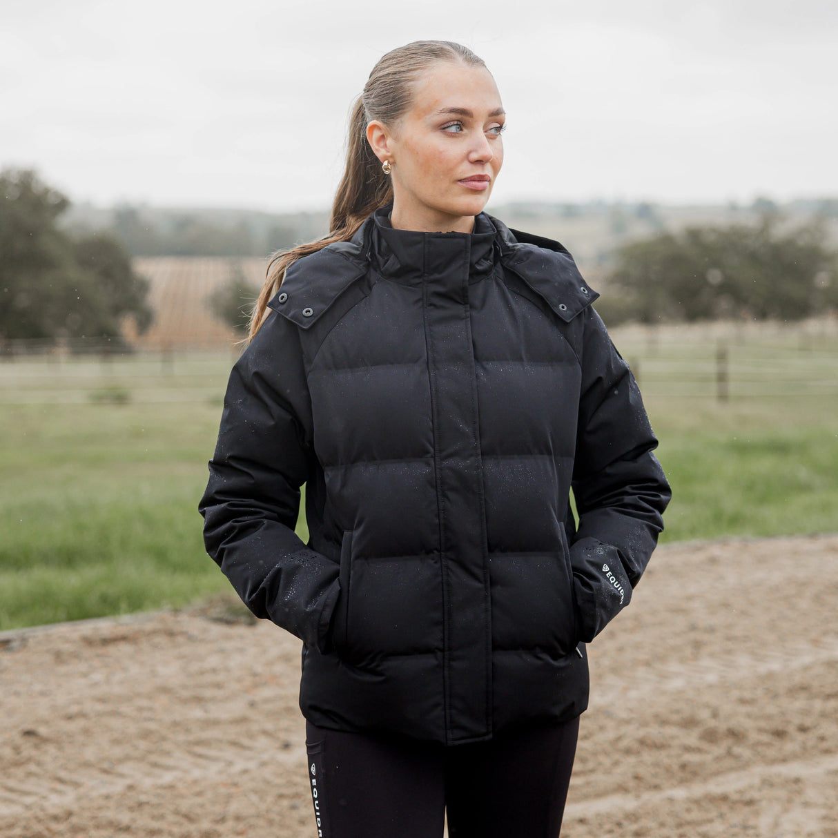 EQUIDRY Women's Talia Waterproof Puffer Jacket #colour_black