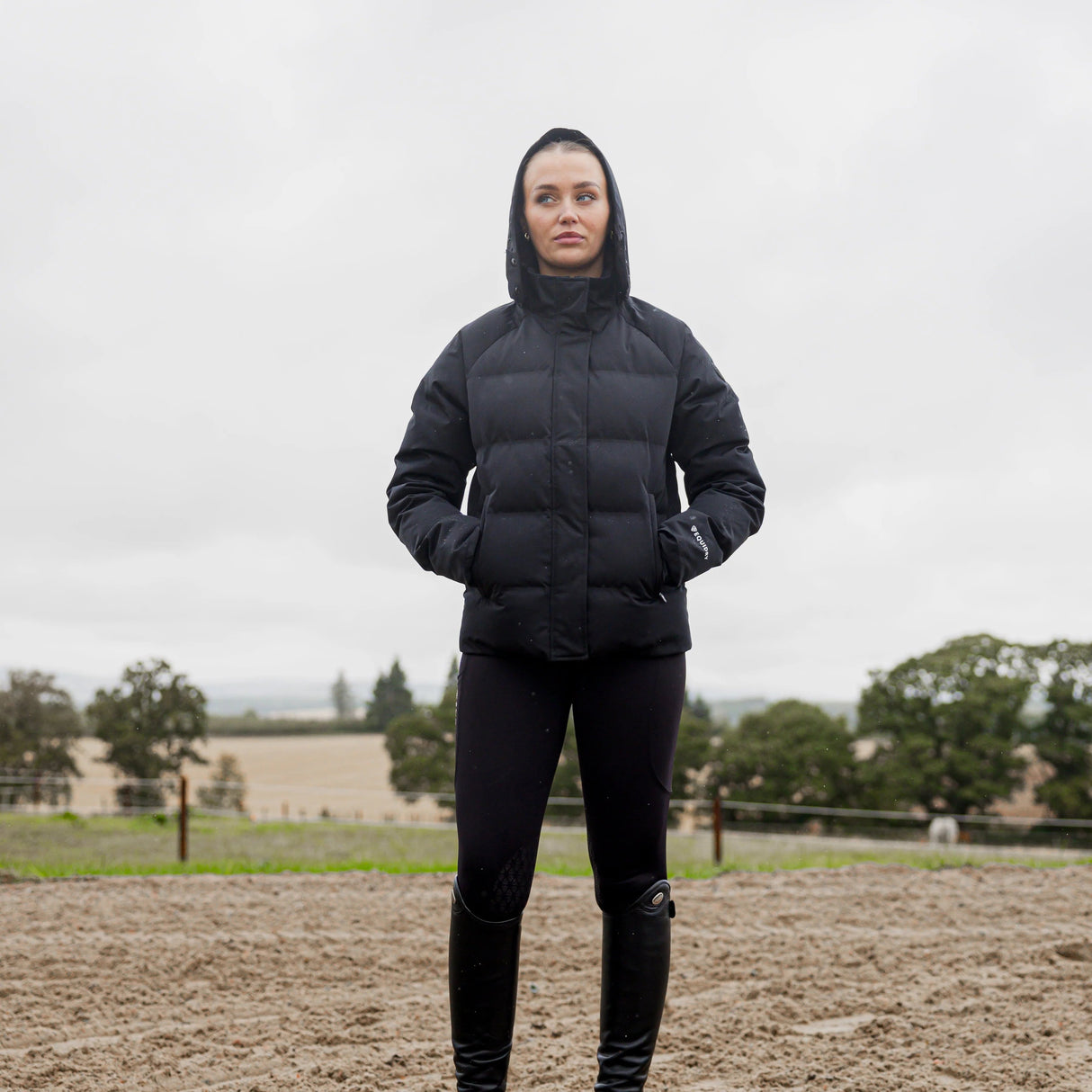 EQUIDRY Women's Talia Waterproof Puffer Jacket #colour_black