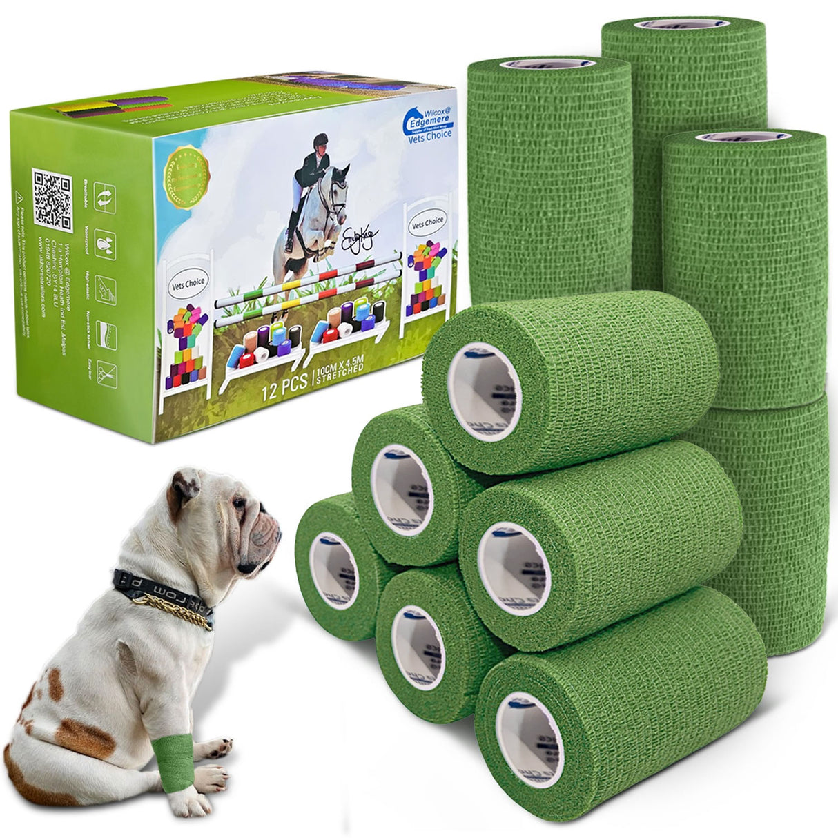 Equimed 10cm Vetwrap Pack of 12 #colour_green