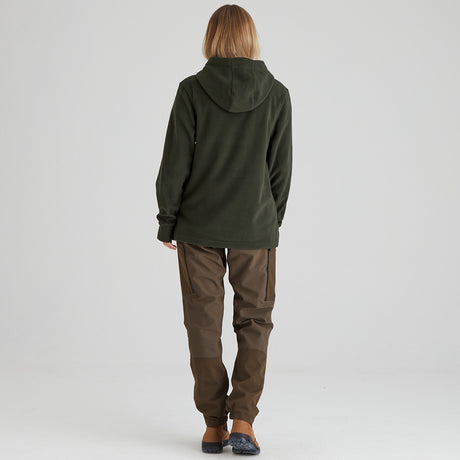 Ridgeline Womens Ballistic Long Sleeved Fleece Hoodie #colour_deep-forest