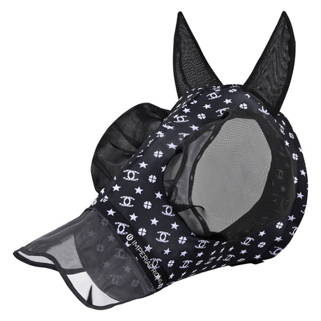 Imperial Riding Trail Ride Fly Mask With Nose #colour_black-aop