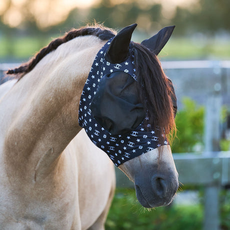 Imperial Riding Trail Ride Fly Mask #colour_black-aop
