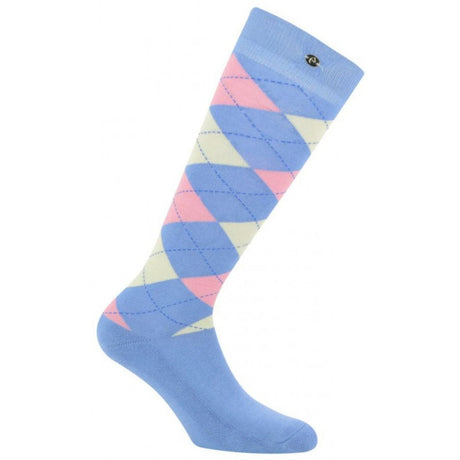 Equitheme Argyle Socks #colour_blue-pink