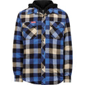 Hard Yakka Quilted Flannel Shacket #colour_blue