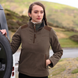 Shires Aubrion Heritage Unisex Quarter Zip Fleece #colour-dark-olive