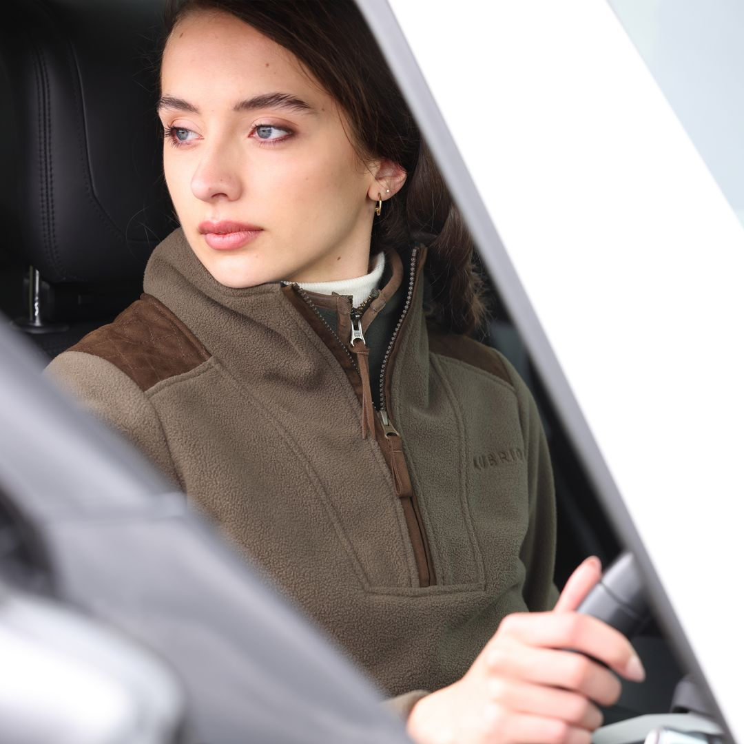 Shires Aubrion Heritage Unisex Quarter Zip Fleece #colour-dark-olive