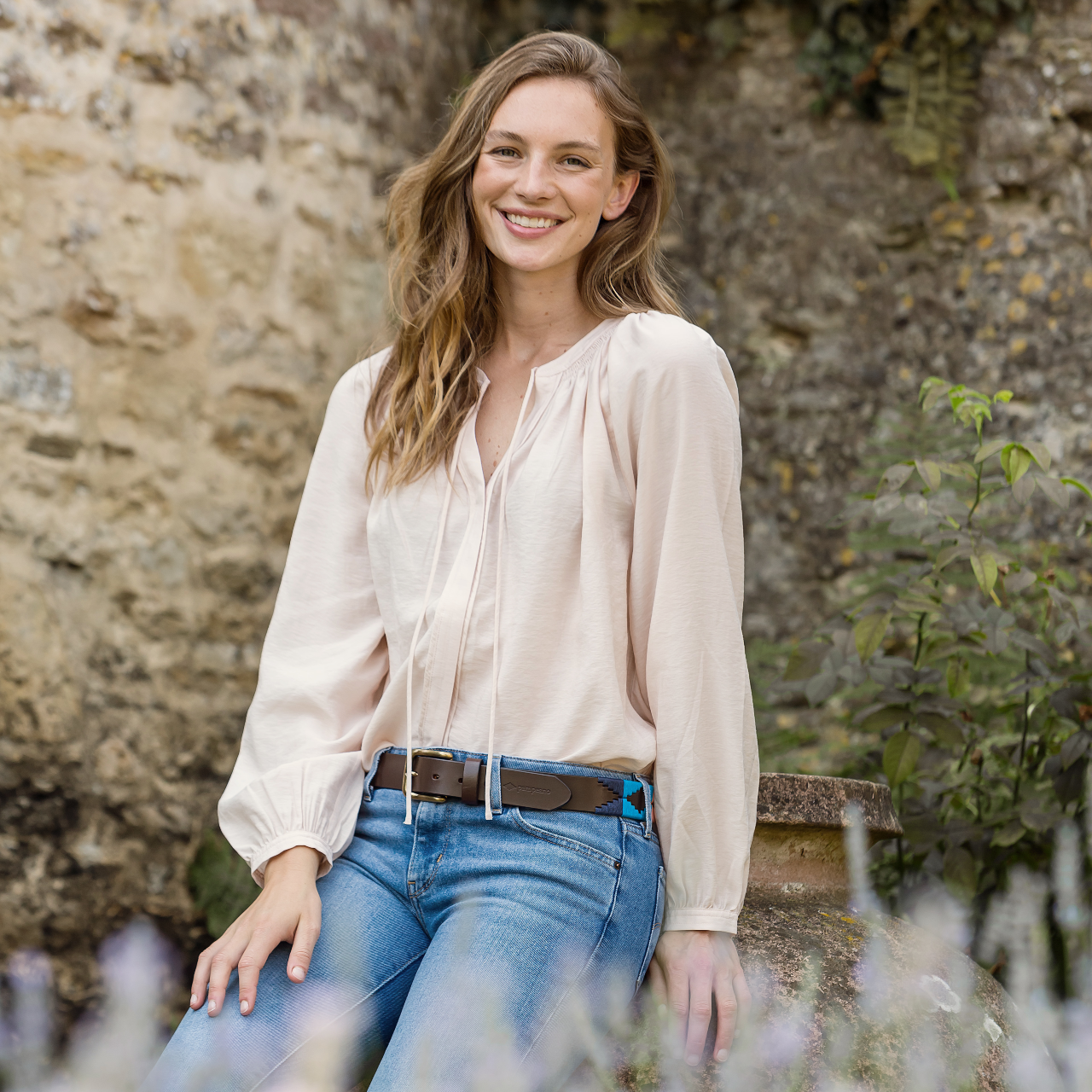 Pampeano Leather Polo Belt - Azules #colour_azules