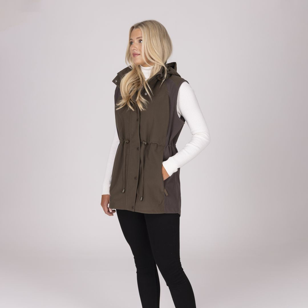 Shires Aubrion Heritage Unisex Gilet #colour_dark-olive