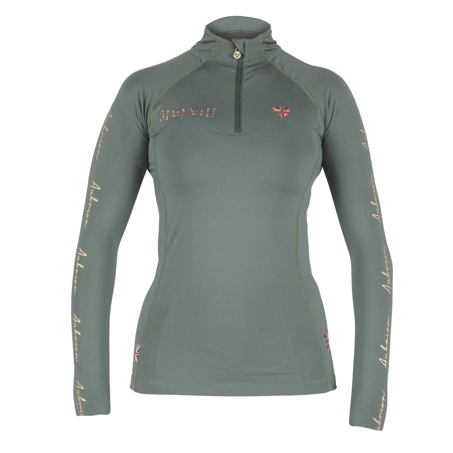 Shires Aubrion Team Long Sleeve Ladies Base Layer #colour_khaki