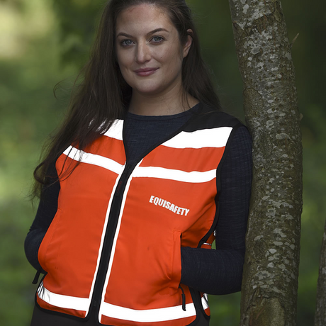 Equisafety Air Waistcoat Please Pass Wide & Slowly #colour_red