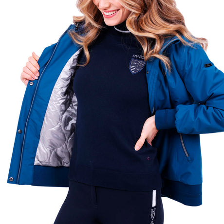 HV Polo Novia Ladies Waterproof Bomber Jacket #colour_deep-sea-blue