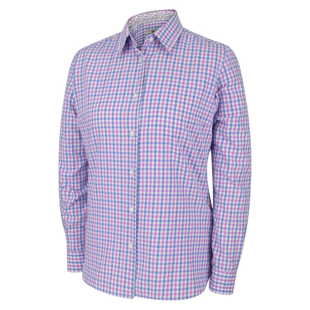 Hoggs of Fife Becky II Ladies Cotton Shirt #colour_pink-blue