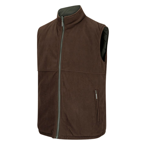 Hoggs of Fife Breezer Men's Reversible Bodywarmer #colour_loden-coffee