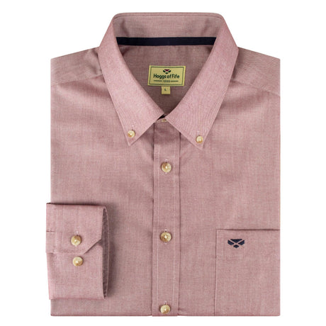 Hoggs of Fife Dunedin Men's Oxford Shirt #colour_wine