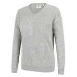 Hoggs of Fife Lauder Ladies Cable Knit Sweatshirt #colour_grey